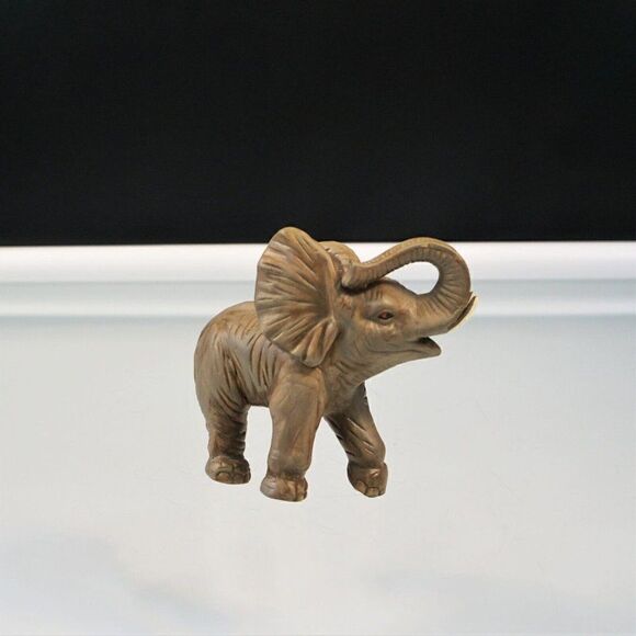 Vintage Elephant Family 3 Ceramic Figurines Trunks Up Good Luck - Picture 5 of 9